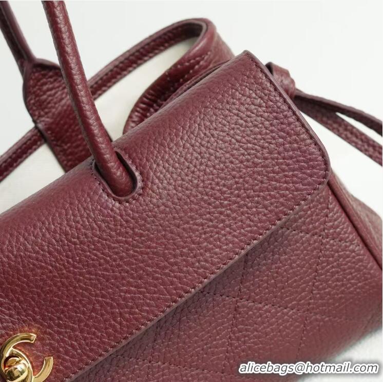 Famous Brand Chanel Small Shopping Bag in Grained Calfskin AS6288 Burgundy 2026