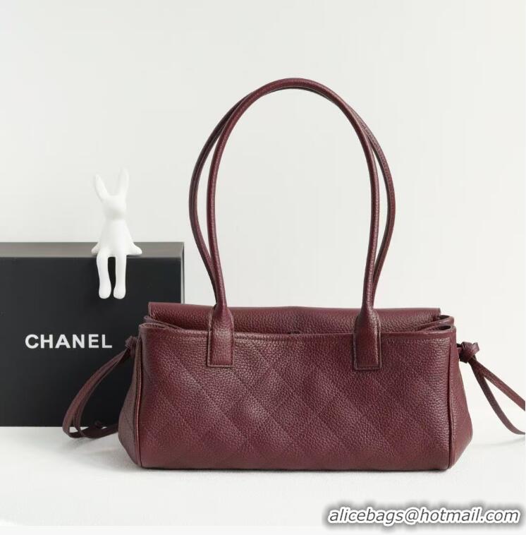 Famous Brand Chanel Small Shopping Bag in Grained Calfskin AS6288 Burgundy 2026