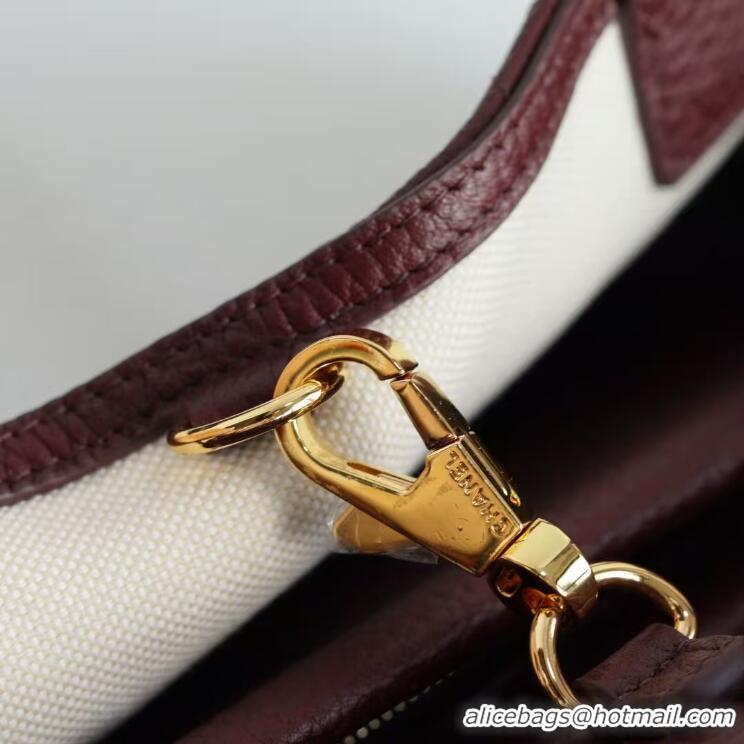 Famous Brand Chanel Small Shopping Bag in Grained Calfskin AS6288 Burgundy 2026