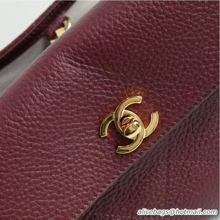Famous Brand Chanel Small Shopping Bag in Grained Calfskin AS6288 Burgundy 2026