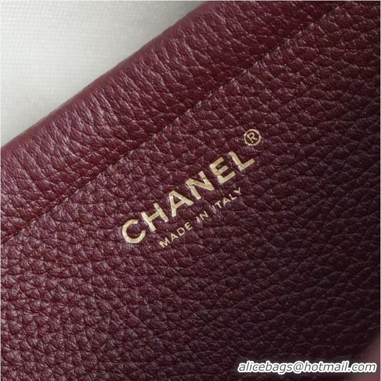 Famous Brand Chanel Small Shopping Bag in Grained Calfskin AS6288 Burgundy 2026
