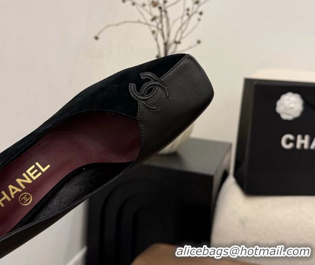 Expensive Chanel CC Logo Black Leather Pumps 85MM 6051810