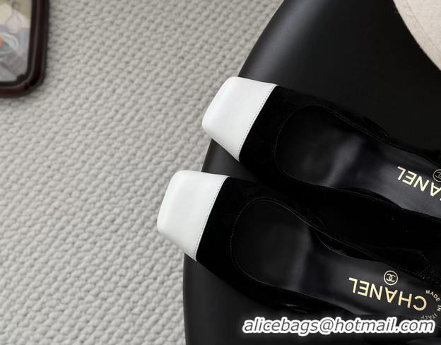 Best Product Chanel Black Suede Leather Slingback Pumps 6051905