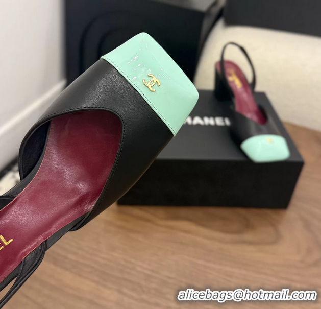 Best Price Chanel CC Black Leather Slingback Pumps 60MM 6051907