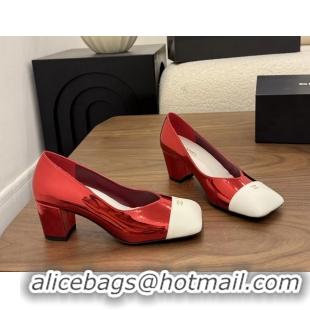Unique Style Chanel CC Red Patent Leather Pumps 65MM 6051908