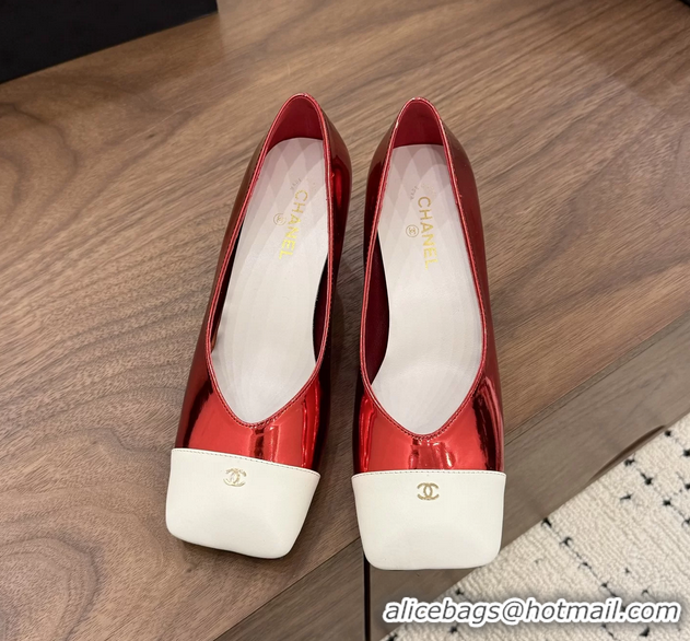 Unique Style Chanel CC Red Patent Leather Pumps 65MM 6051908