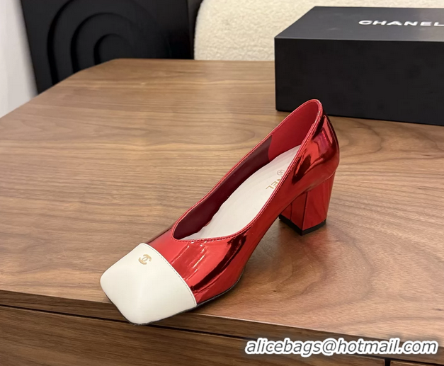 Unique Style Chanel CC Red Patent Leather Pumps 65MM 6051908