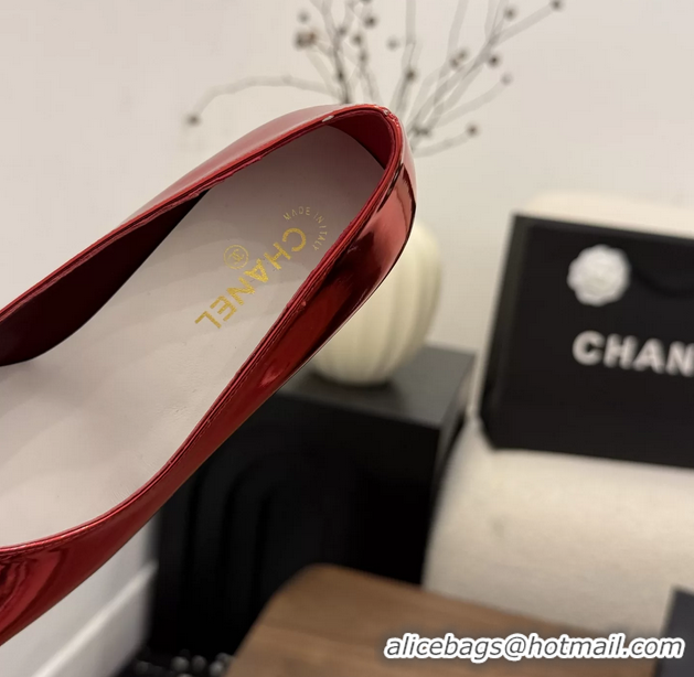 Unique Style Chanel CC Red Patent Leather Pumps 65MM 6051908