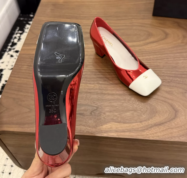 Unique Style Chanel CC Red Patent Leather Pumps 65MM 6051908