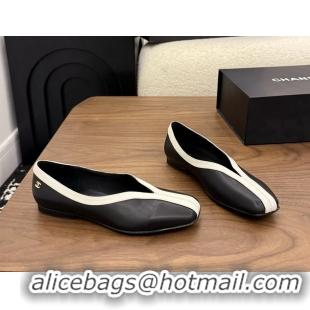 Classic Specials Chanel Black Calfskin Leather Flat Shoes 6052001