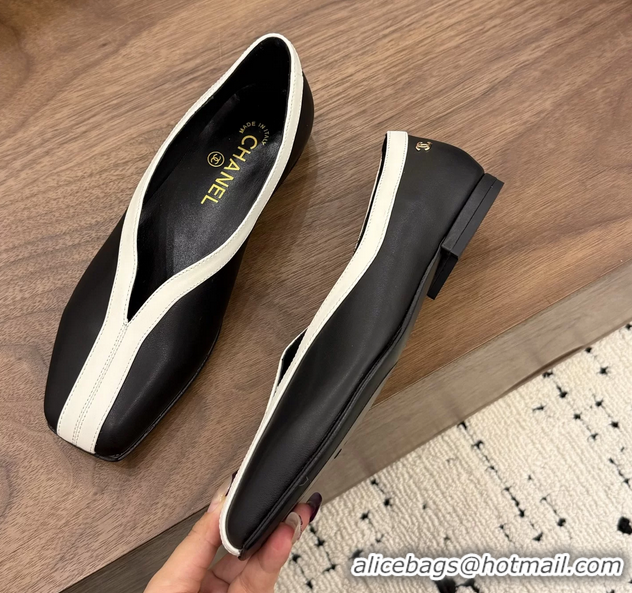 Classic Specials Chanel Black Calfskin Leather Flat Shoes 6052001