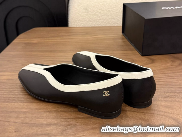 Classic Specials Chanel Black Calfskin Leather Flat Shoes 6052001