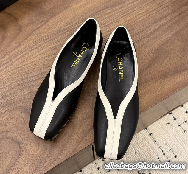 Classic Specials Chanel Black Calfskin Leather Flat Shoes 6052001
