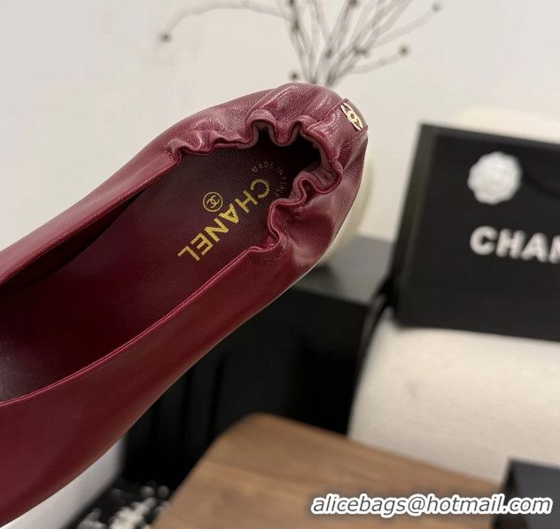 Cheapest Chanel Red Black Calfskin Leather Pumps Shoes 6052002