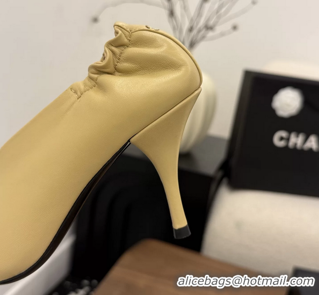 Generous Chanel Beige White Calfskin Leather Pumps Shoes 6052002