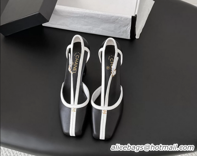 Best Price Chanel CC T Strap Black Calfskin Leather Pumps 6052004