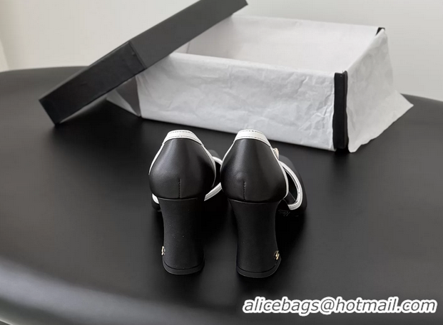 Best Price Chanel CC T Strap Black Calfskin Leather Pumps 6052004