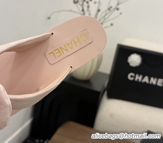 Discount Fashion Chanel Pink Camellia Flower Flat Thong Sandals 6052102
