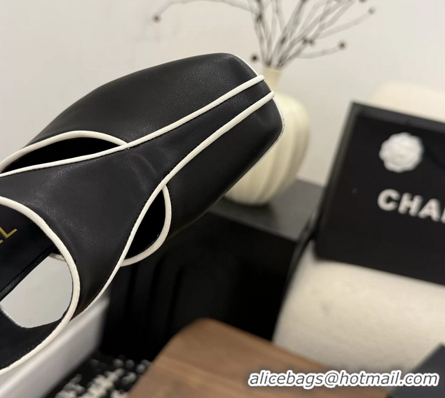 Luxury Chanel Black Calfskin Leather Slingback Pumps 90MM 6052105