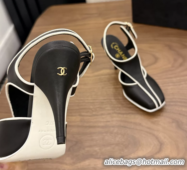 Luxury Chanel Black Calfskin Leather Slingback Pumps 90MM 6052105