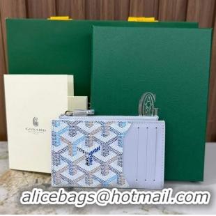 Discount Goyard Bourbon Zipped Card holder Wallet GY3321 Multicolored Polar Blue 2025
