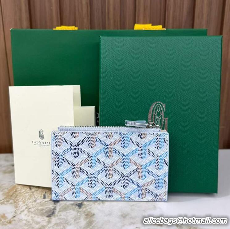 Discount Goyard Bourbon Zipped Card holder Wallet GY3321 Multicolored Polar Blue 2025