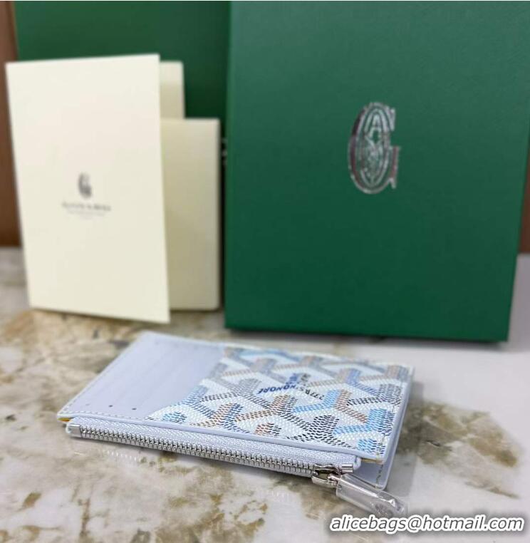 Discount Goyard Bourbon Zipped Card holder Wallet GY3321 Multicolored Polar Blue 2025