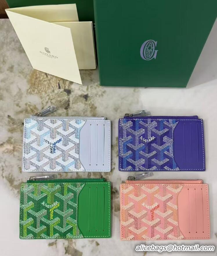 Discount Goyard Bourbon Zipped Card holder Wallet GY3321 Multicolored Polar Blue 2025