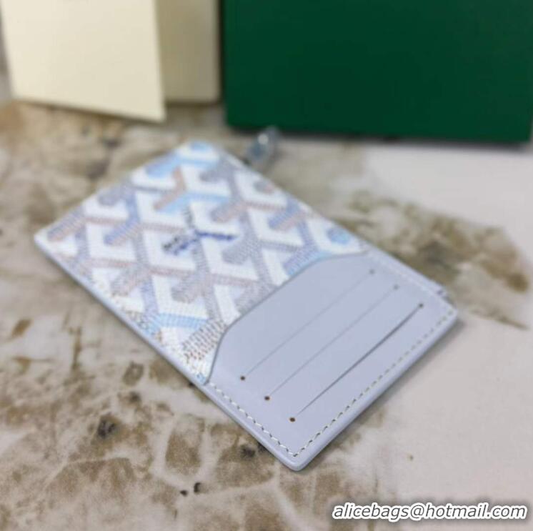 Discount Goyard Bourbon Zipped Card holder Wallet GY3321 Multicolored Polar Blue 2025