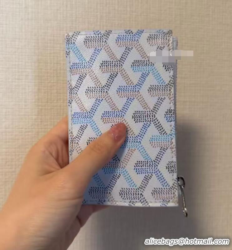 Discount Goyard Bourbon Zipped Card holder Wallet GY3321 Multicolored Polar Blue 2025