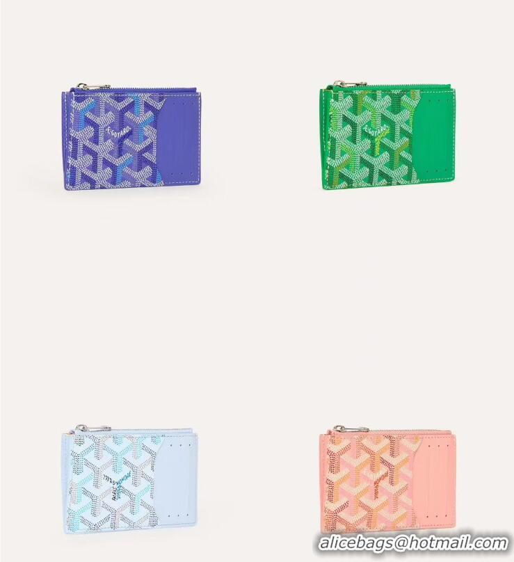 Discount Goyard Bourbon Zipped Card holder Wallet GY3321 Multicolored Polar Blue 2025