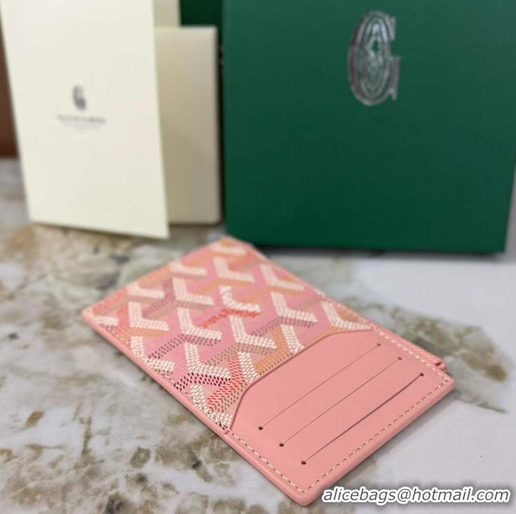 Top Quality Goyard Bourbon Zipped Card holder Wallet GY3321 Multicolored Powder Pink 2025