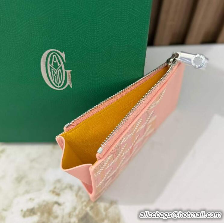 Top Quality Goyard Bourbon Zipped Card holder Wallet GY3321 Multicolored Powder Pink 2025
