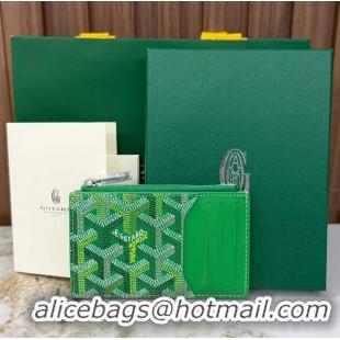 Big Discount Goyard Bourbon Zipped Card holder Wallet GY3321 Multicolored Meadow Green 2025
