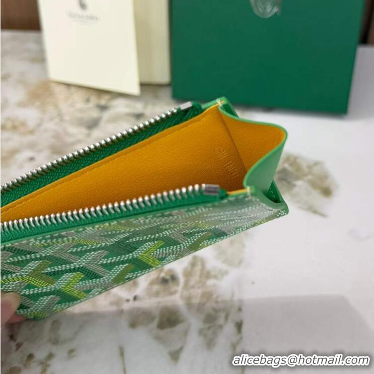 Big Discount Goyard Bourbon Zipped Card holder Wallet GY3321 Multicolored Meadow Green 2025