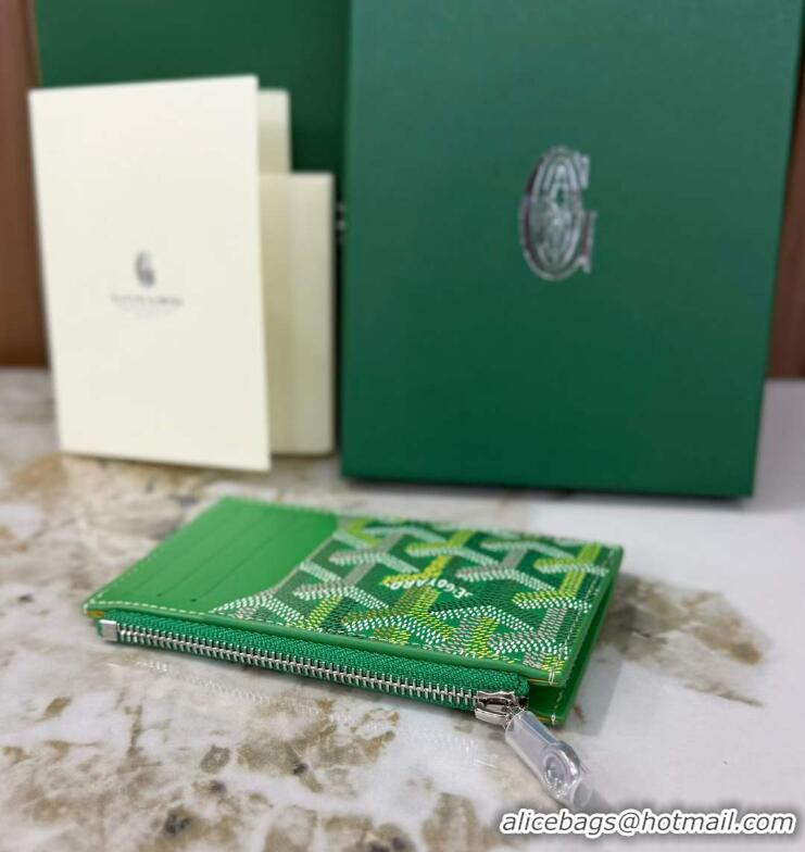 Big Discount Goyard Bourbon Zipped Card holder Wallet GY3321 Multicolored Meadow Green 2025