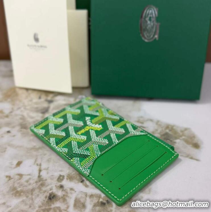 Big Discount Goyard Bourbon Zipped Card holder Wallet GY3321 Multicolored Meadow Green 2025