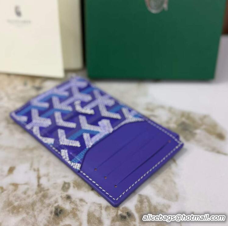Most Popular Goyard Bourbon Zipped Card holder Wallet GY3321 Multicolored Blueberry Purple 2025