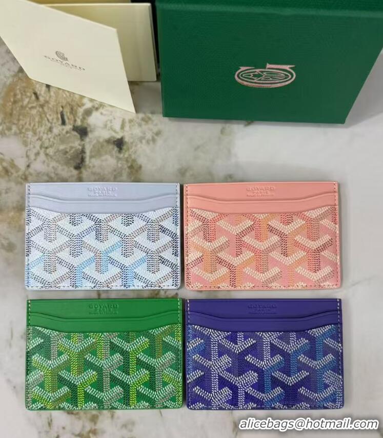 Shop Cheap Goyard Saint-Sulpice Card Case Wallet GY6030 Multicolored Polar Blue