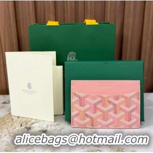 Top Design Goyard Saint-Sulpice Card Case Wallet GY6030 Multicolored Powder Pink