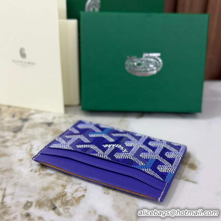 Best Quality Goyard Saint-Sulpice Card Case Wallet GY6030 Multicolored Blueberry Purple