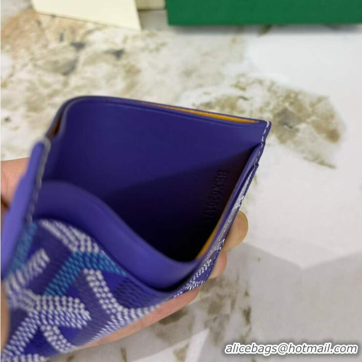 Best Quality Goyard Saint-Sulpice Card Case Wallet GY6030 Multicolored Blueberry Purple