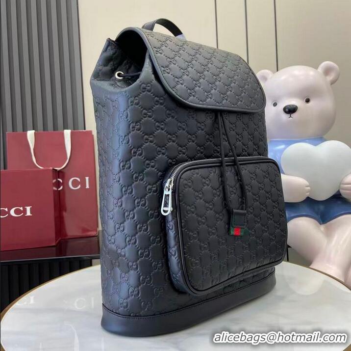 Trendy Design Gucci GG Emblem Medium Backpack ‎854750 Black 2026