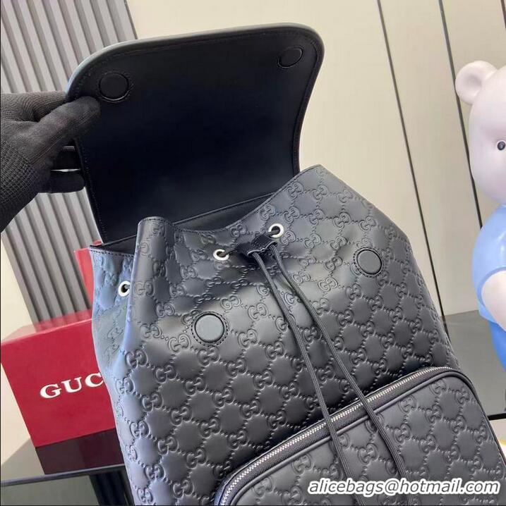 Trendy Design Gucci GG Emblem Medium Backpack ‎854750 Black 2026