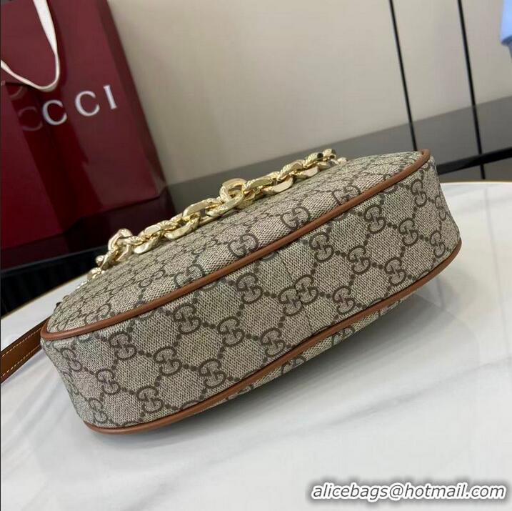 Buy Cheap Gucci GG Emblem Small Canvas Shoulder Bag 815409 Beige 2026