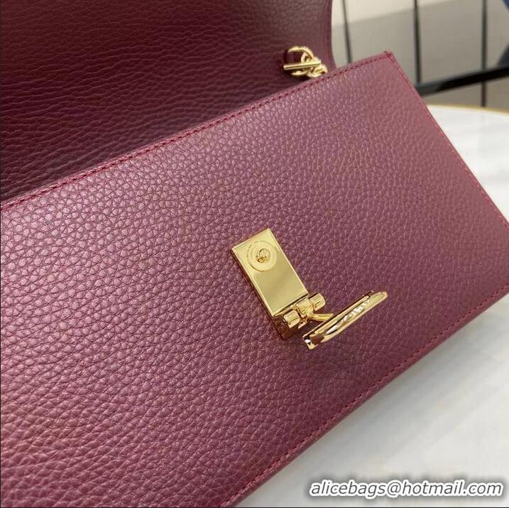 Pretty Style Gucci Softbit Continental Leather Wallet On Chain 837373 Burgundy