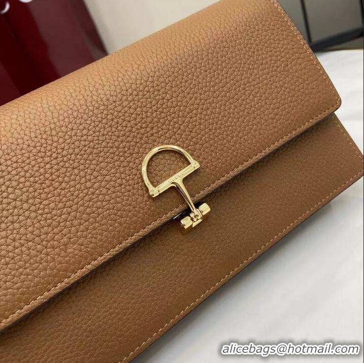 Luxury Cheap Gucci Softbit Continental Leather Wallet On Chain 837373 Brown