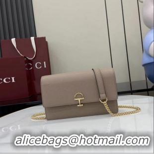 New Cheap Gucci Softbit Continental Leather Wallet On Chain 837373 Dusty Pink