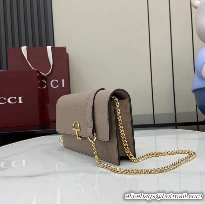 New Cheap Gucci Softbit Continental Leather Wallet On Chain 837373 Dusty Pink