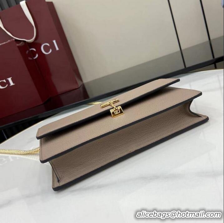 New Cheap Gucci Softbit Continental Leather Wallet On Chain 837373 Dusty Pink